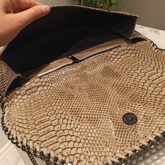 Handmade Boho Clutch Bag Crossbody Purse in Soft Vegan Leather - Picture 11 of 12